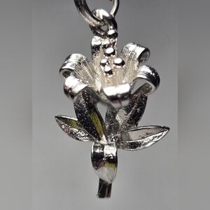 Elegant Sterling Silver Lily Charm Pendant